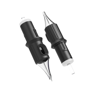 Æske med 20 Ghost Black Needle Cartridges - Fine Shader Long Taper