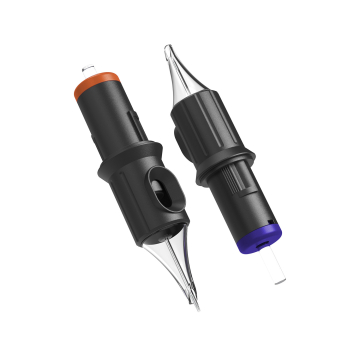 Æske med 20 Ghost Black Needle Cartridges - Round Liner Medium Taper