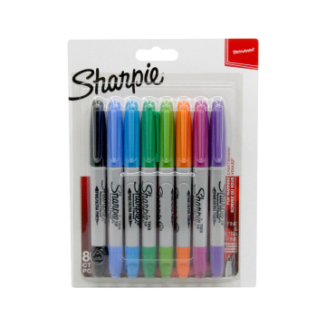 Pakke med 8 Sharpie Twintip Fine og Ultra Fine Point Assorted Markers