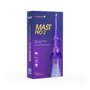 Æske med 20 DragonHawk Mast Pro 2 nålpatroner - Medium tilspidsning - Rund Magnum Turbo