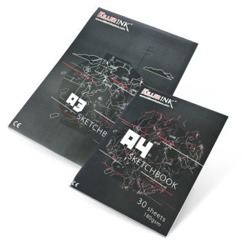 Killer Ink 180GSM High Quality Artist / skitseblok A3 or A4 (30 ark)