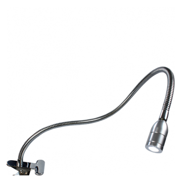 Fleksibelt spotlys med forstørelsesglas til brug under tatovering. EU-KABLER