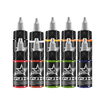 UNISTAR Colours™ blæk - Top Basissæt 10 x 30ml (1oz)