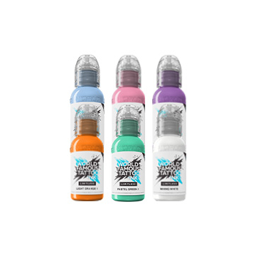 World Famous Limitless tatoveringsblæk - Pastel kollektion - 6 x 30 ml