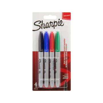 Blandet pakke med 4 Sharpie tuschpenne med fin spid