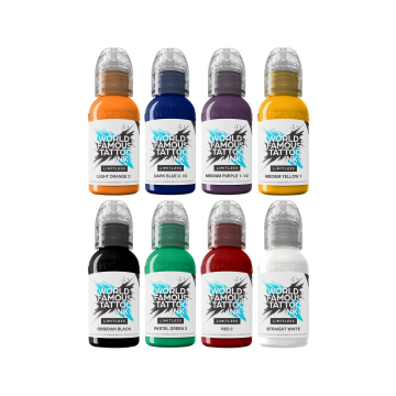 World Famous Limitless tatoveringsblæk - Primærfarvesæt 1 - 8 x 30 ml