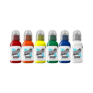 World Famous Limitless tatoveringsblæk - simpelt sæt - 6 x 30 ml