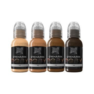 World Famous Limitless tatoveringsblæk - Sasha O'Kharin RGBY Yellow Set - 4x 30 ml