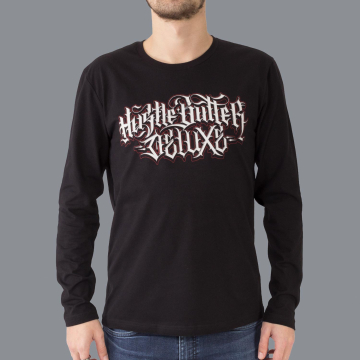 Luxury Hustle Wear T-shirt med lange ærmer El Whyner 'Hustle Butter Deluxe' i sort