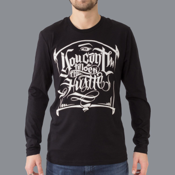 Luxury Hustle Wear T-shirt med lange ærmer El Whyner 'Can't Knock The Hustle' i sort