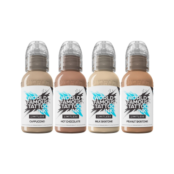 World Famous Limitless tatoveringsblæk - Santucci hudfarvesæt - 4x 30 ml