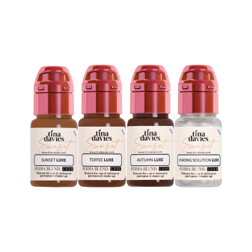 Perma Blend Luxe PMU Blæk - Tina Davies Sunset Brow Collection - Komplet sæt med 4x 15 ml