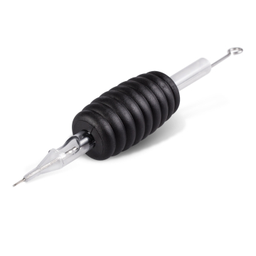 Pakke med 5 stk. Killer Ink engangsgreb / Tip 19mm runde tubes færdigpakket med Precision 0.35 mm rund Liner