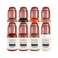 Perma Blend Luxe PMU Blæk - Vicky Martin's Unstoppable Areola Set 8x 15 ml - Udløber august 2024