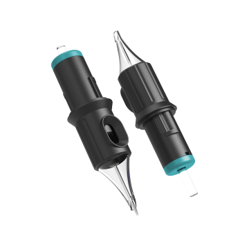 Æske med 20 Ghost Black Needle Cartridges - Hollow Liner Long Taper