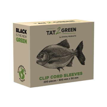 Æske med 200 Tat2Green - Sorte forskårne hylstre til klemmeledninger