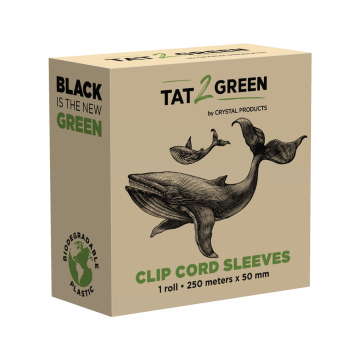 Tat2Green - Sorte clip cord sleeves i rulle, uklippet