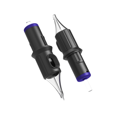 Æske med 20 Ghost Black Needle Cartridges - Round Liner Long Taper