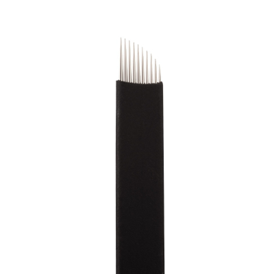Æske med 25 Jenn Boyd Ink - Brow Slayer microblades/microblading nåler - 10.25 Curved Slant