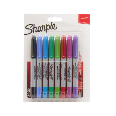 Pakke med 8 Sharpie Twintip Fine og Ultra Fine Point Assorted Markers