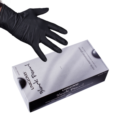 Pakke med 100 stk. Uniglove Black Pearl nitrilhandsker