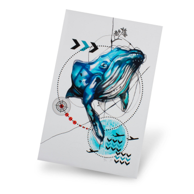 RemixIT Design (Ivana Tattoo Art) - Blå Whale Print (Limited Edition)