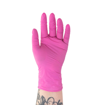 Pakke med 100 Killer Beauty Lyserød nitrilhandsker