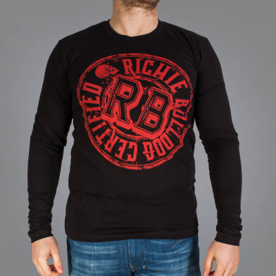 Luxury Hustle Wear langærmet T-Shirt 'Richie Bulldog Certified' i sort/rød