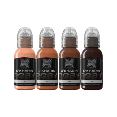 World Famous Limitless tatoveringsblæk - Sasha O'Kharin RGBY Red Set - 4x 30 ml