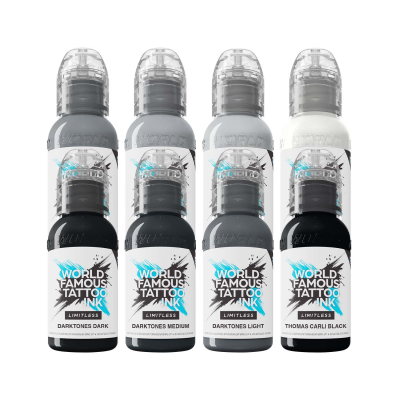 World Famous Limitless tatoveringsblæk - Thomas Carli volcanic tones sæt - 8 x 30 ml