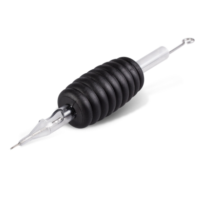 Pakke med 5 stk. Killer Ink engangsgreb / Tip 25mm runde tubes færdigpakket med Precision 0.35 mm rund Liner