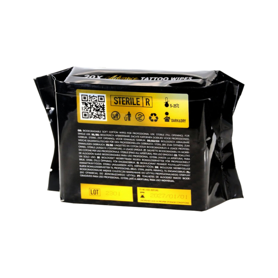 Pakke med 20 Advance Tattoo Biologisk nedbrydelige vådservietter