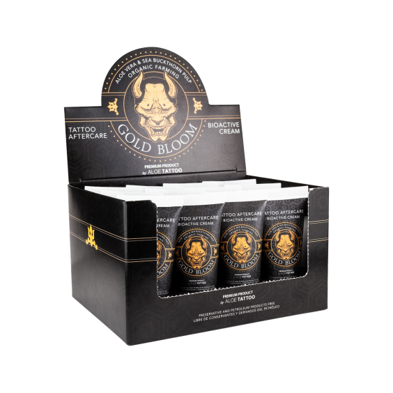 Aloe Tattoo Gold Bloom Ny formel på tuber med efterpleje, til fremvisning 12x 30 g