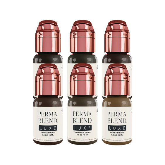 Perma Blend Luxe PMU Blæk - The Chocolate Collection - Komplet sæt med 6x 15 ml